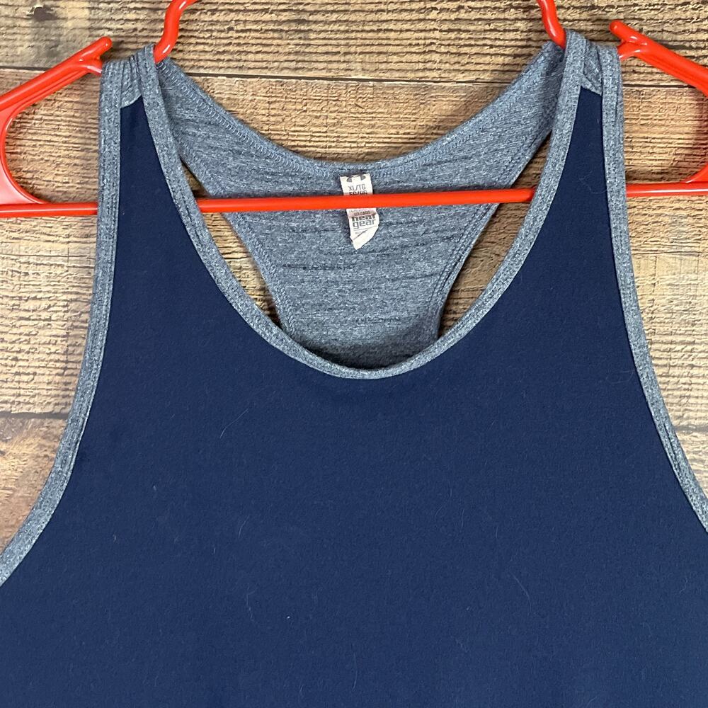 Under Armour Heat Gear Navy Blue Racerback Tank Top Size XL - Picture 2 of 8
